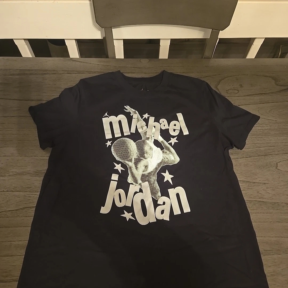 Jordan Black Tee with White Graphic
